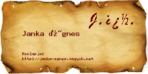 Janka Ágnes névjegykártya